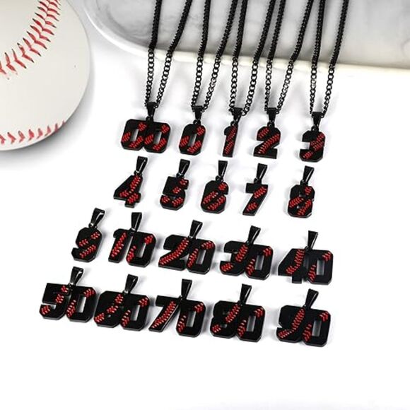 Baseball Number Necklace #48 (4620) - Picture 2 of 5